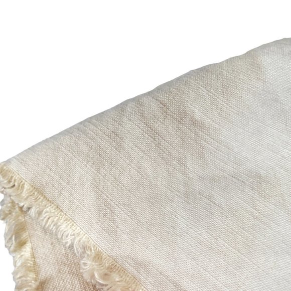 Frank & Eileen Kinsale Trouser Linen Tan Wide Leg Pant High Rise Raw Hem Size 12 - Picture 15 of 16